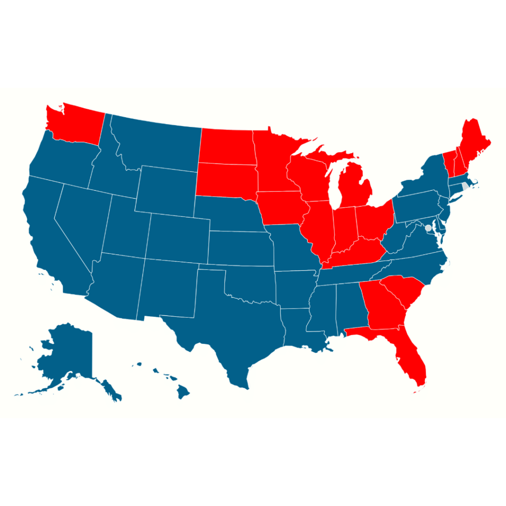 States in red have been awarded grants are working with You Make The Difference to advance their communities and county fairs.